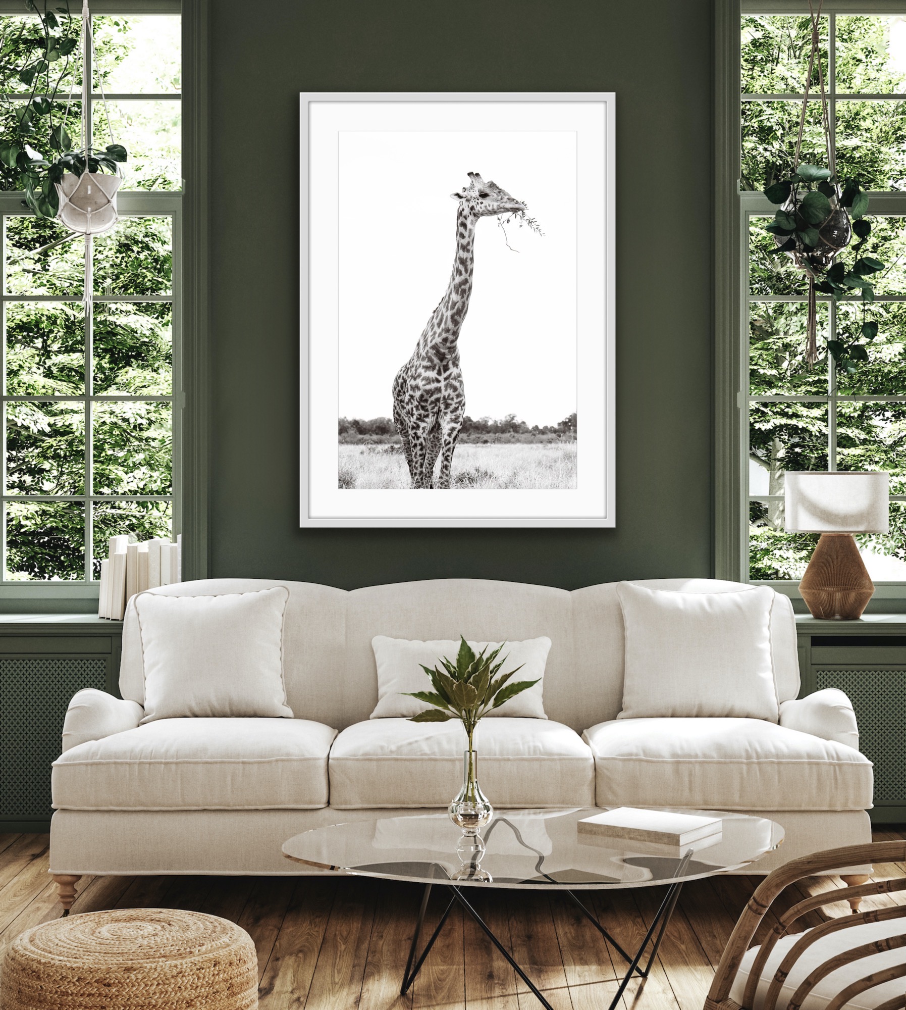 Framed giraffe fine art photograph by Scott Seibold